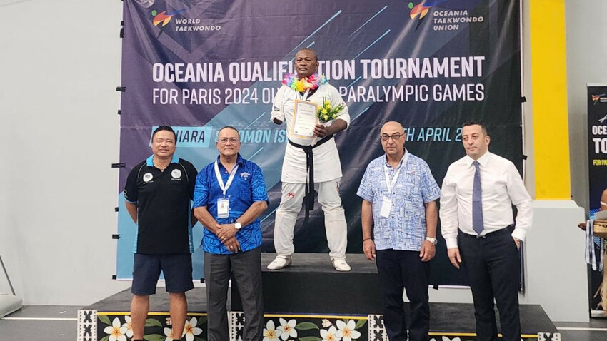 Solomon Islands’ James Ingram Gegeu after qualifying for the Paris 2024 Paralympics in Honiara last year. Pc: https://www.insidethegames.biz