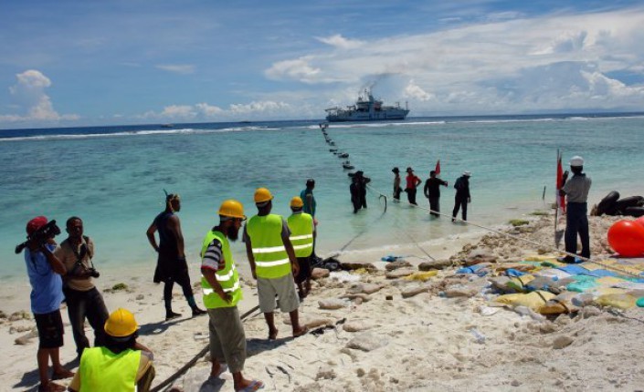 Cable work being done in the Pacific