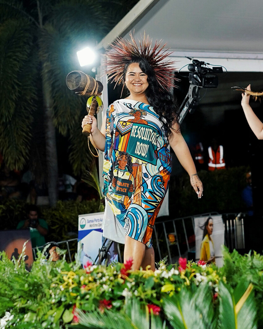 Miss Pacific Climate Warriors, Brianna Fruean in Sarong category [Photo: Niu Creative]