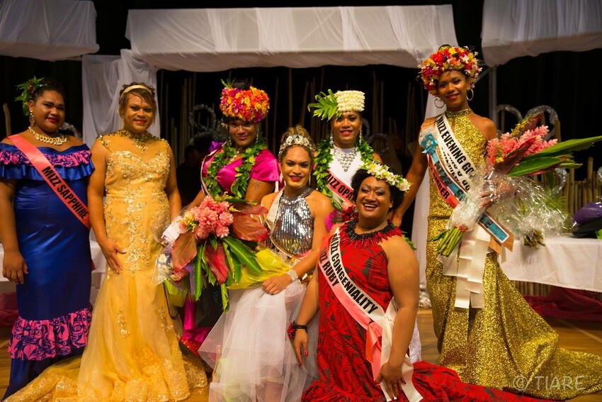 Tatryanna alongside her akavaine sisters after winning the Cook Islands Miss Jewel pageant.