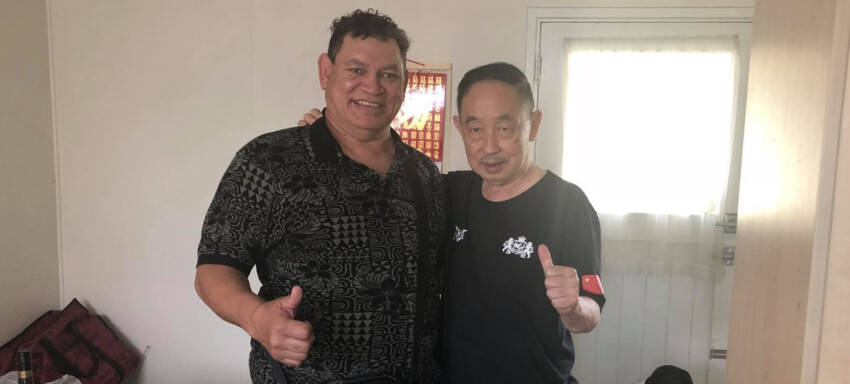 Grand Master Sifu Lam with Coach Lolo Heimuli