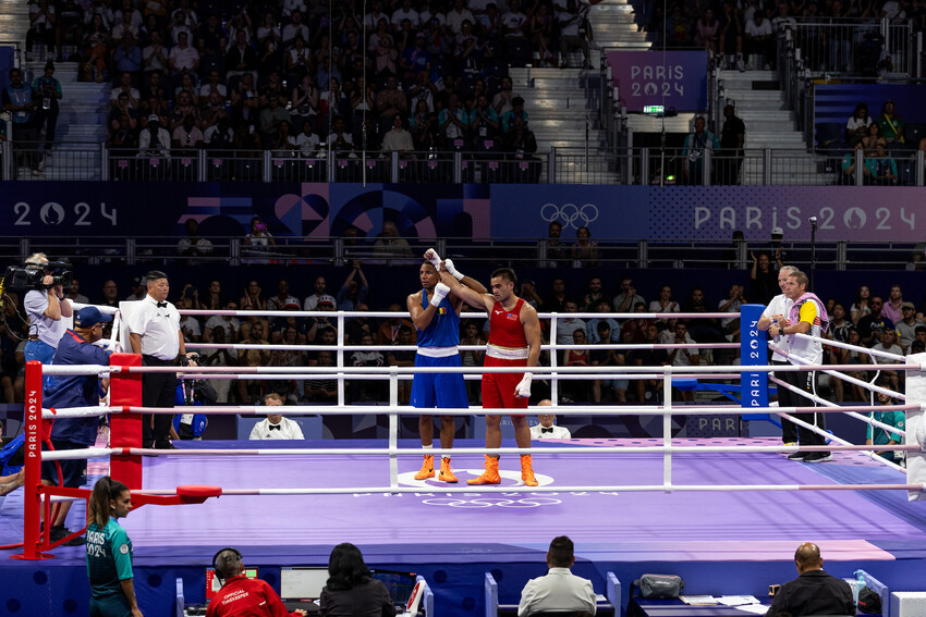 Ato Plodzicki-Faoagali Team Samoa Boxing in the Olympic Games on the 28th July, 2024 at the Paris North Paris Arena in Paris, France. (Image by Casey Sims-ONOC Communications)-3