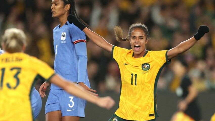 Mary after scoring against France