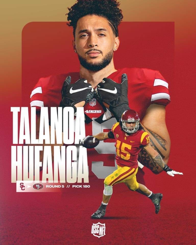 San Francisco 49ers select USC Trojans safety Talanoa Hufanga with the No.  180 pick in 2021 NFL Draft