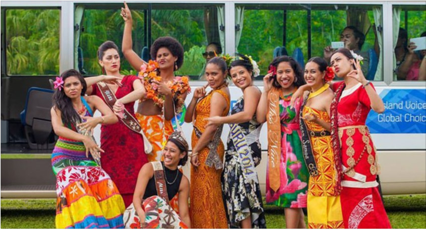 Nanise representing Fiji at Miss South Pacific in 2014