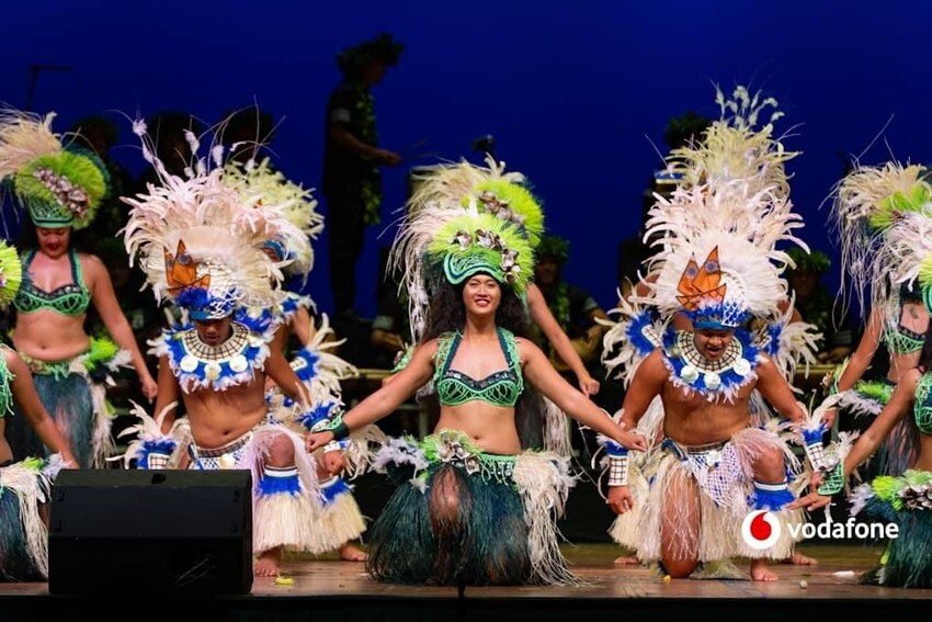 Oire Tupapa Maraerenga performing their ura pau in their 1st place costumes. Choreographed by Tatryanna and Tupa Tupa. Pc: Vodafone Cook Islands