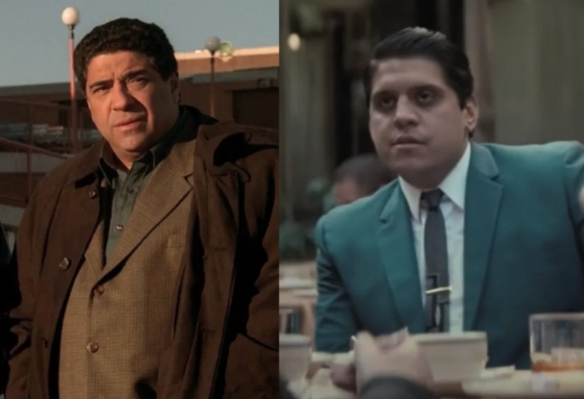 L - Vincent Pastore (the original Pussy from The Sopranos series) and R - Samson Moekiola playing Pussy in 'The Many Saints of Newark'